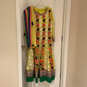 Indian Anarkali Dress, Size L/ XL, barely worn